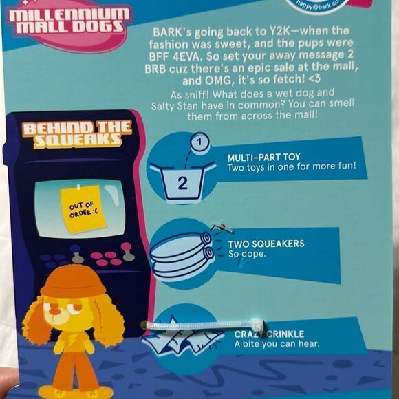 BARK Plush Uncle Stan’s Pretzel & Bucket Squeaky Dog Toy - Picture 6 of 13